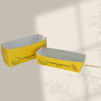 Custom Corn Dog Paper Tray Box Wholesale Food Packaging