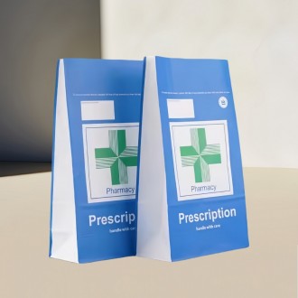 Custom Kraft Paper Pharmacy Prescription Bags