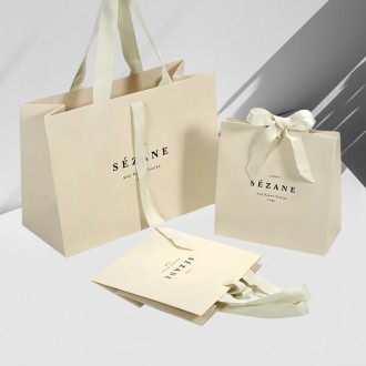 Wholesale Custom Recycled Ivory Paper Bags