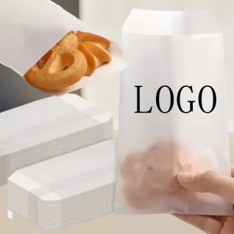 Custom Logo White Wax-Coated Food Bags