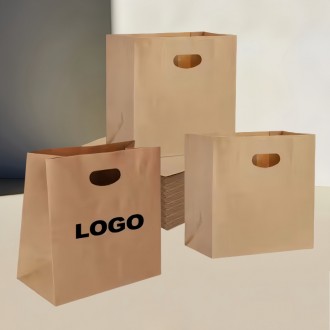 Wholesale Custom Die Cut Kraft Paper Bags